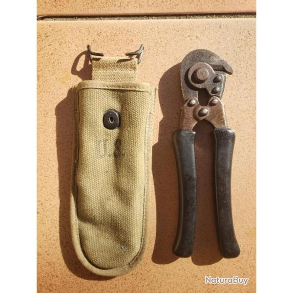 Authentique pince coupante avec �tui US ARMY 1942 Normandie parachutiste D.DAY