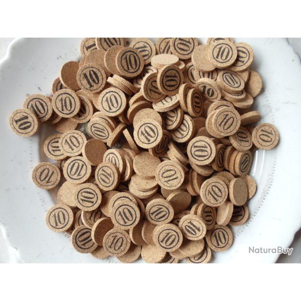 Lot de 490 rondelles li�ge en calibre 12 , n�10.