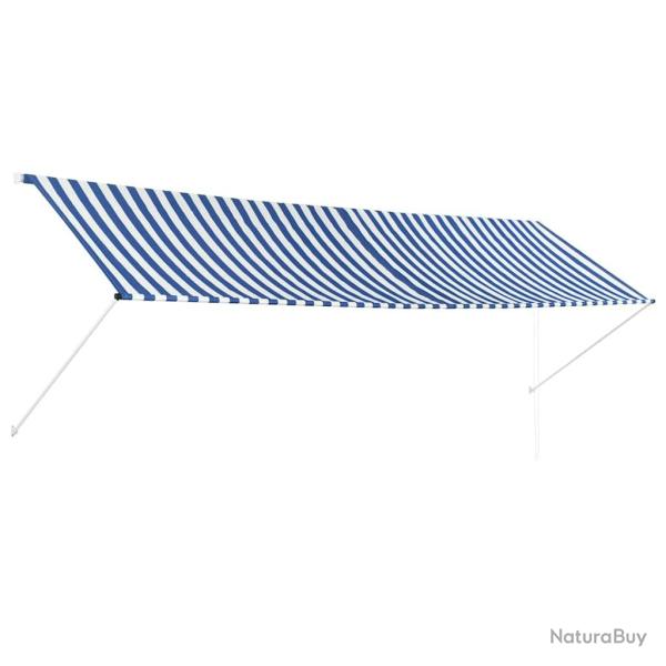 Auvent r�tractable 400x150 cm Bleu et blanc