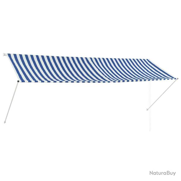 Auvent r�tractable 350x150 cm Bleu et blanc