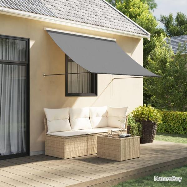 Auvent r�tractable anthracite 250x150 m tissu et acier alsavelo