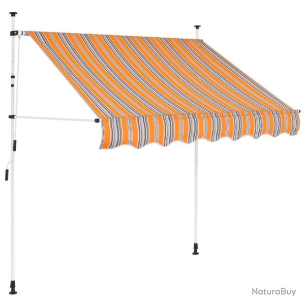 Auvent r�tractable manuel 100 cm Rayures jaunes et bleues