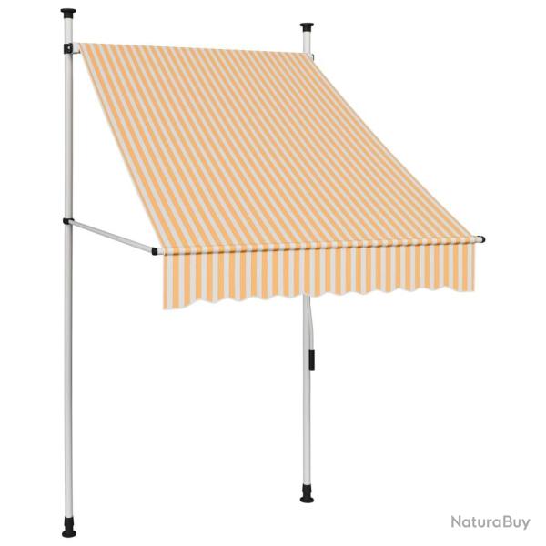 Auvent r�tractable manuel 100 cm Rayures oranges et blanches