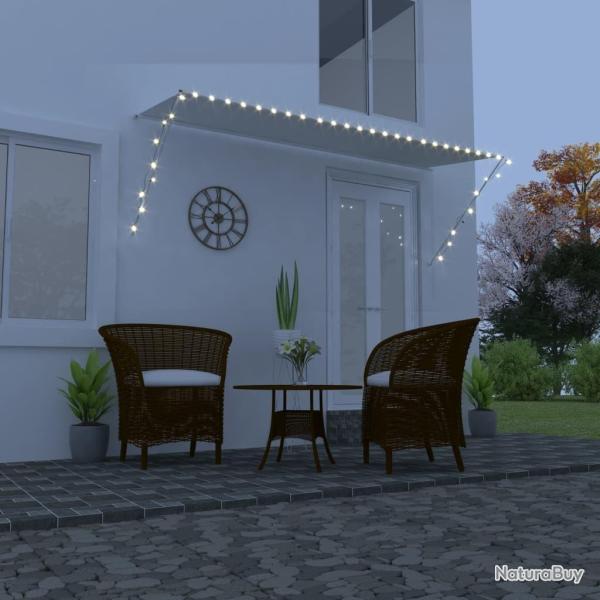 Auvent r�tractable avec LED 300x150 cm Cr�me