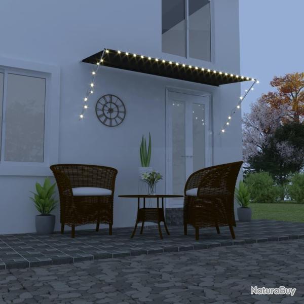 Auvent rtractable avec LED 350x150 cm Anthracite alsavelo