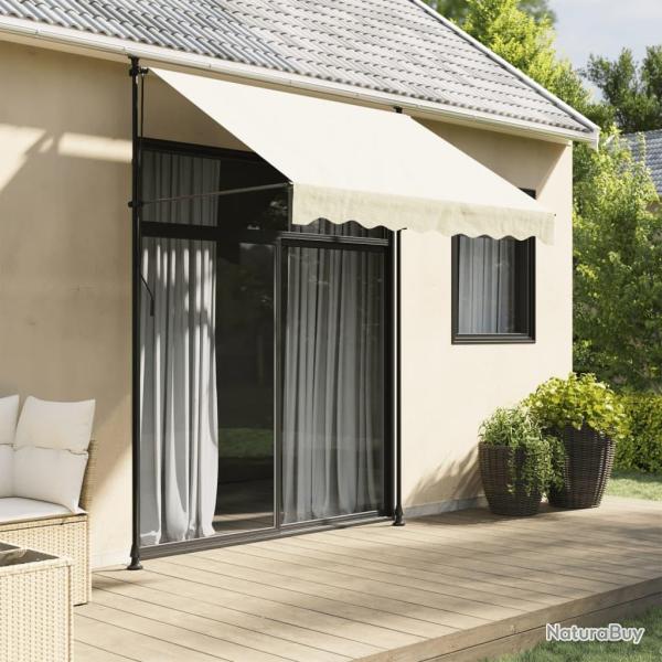 Auvent r�tractable cr�me 200x150 m tissu et acier