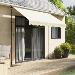 Auvent r&eacute;tractable cr&egrave;me 250x150 m tissu et acier