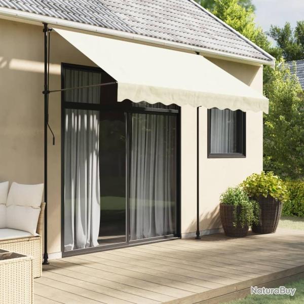 Auvent r�tractable cr�me 250x150 m tissu et acier