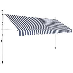 Auvent r&eacute;tractable manuel 400 cm Rayures bleues et blanches