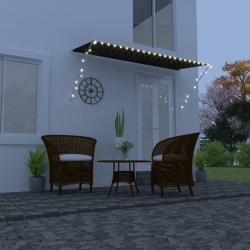 Auvent r&eacute;tractable avec LED 300x150 cm Anthracite