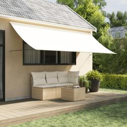 Auvent r&eacute;tractable cr&egrave;me 400x150 m tissu et acier