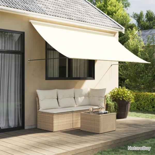 Auvent r�tractable cr�me 300x150 m tissu et acier
