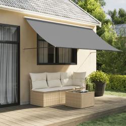 Auvent r&eacute;tractable anthracite 300x150 m tissu et acier