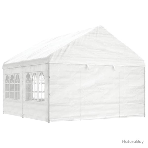 Belv�d�re avec toit blanc 4,46x4,08x3,22 m poly�thyl�ne alsavelo