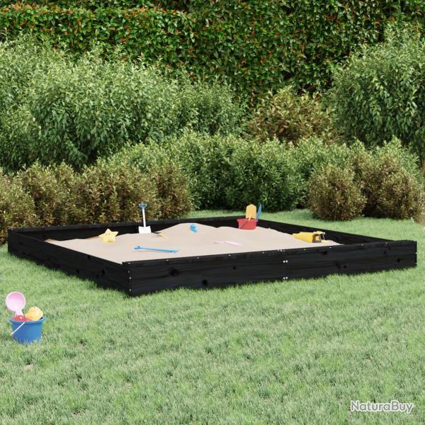 Bac � sable avec si�ges noir carr� bois de pin massif alsavelo