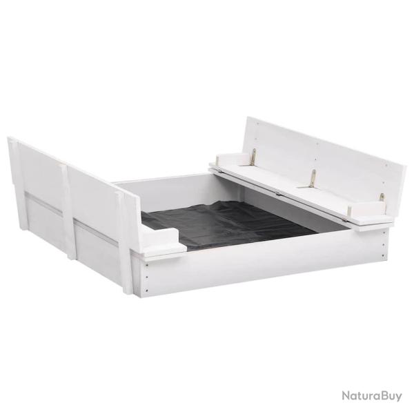 Bac � sable Bois de sapin Blanc 95x90x15 cm