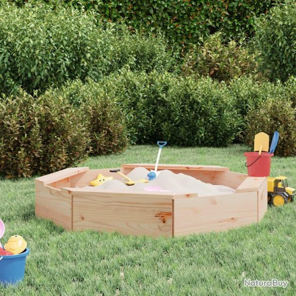 Bac � sable avec si�ges octogone bois de pin massif