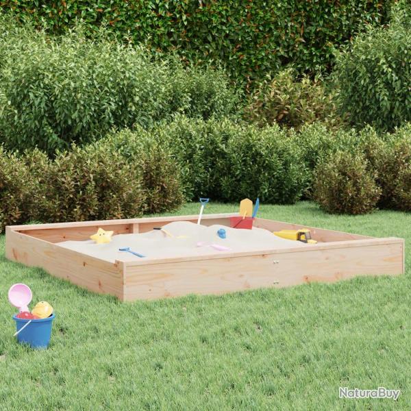 Bac � sable avec si�ges carr� bois de pin massif