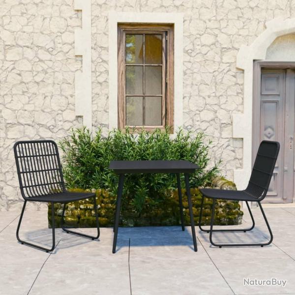 Ensemble � manger d'ext�rieur 3 pcs r�sine tress�e et verre