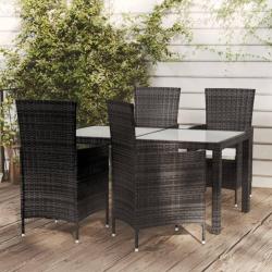 Ensemble &agrave; manger d'ext&eacute;rieur 5pcs avec coussins R&eacute;sine tress&eacute;e