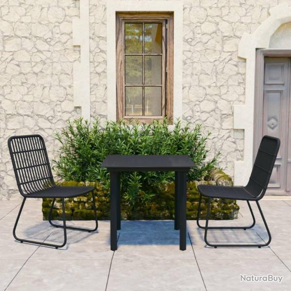 Ensemble � manger d'ext�rieur 3 pcs r�sine tress�e et verre