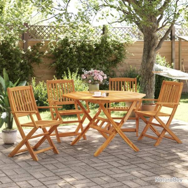 Ensemble � manger de jardin pliable 5 pcs bois massif d'acacia alsavelo