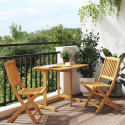 Ensemble &agrave; manger de jardin pliable 3 pcs bois d'acacia massif