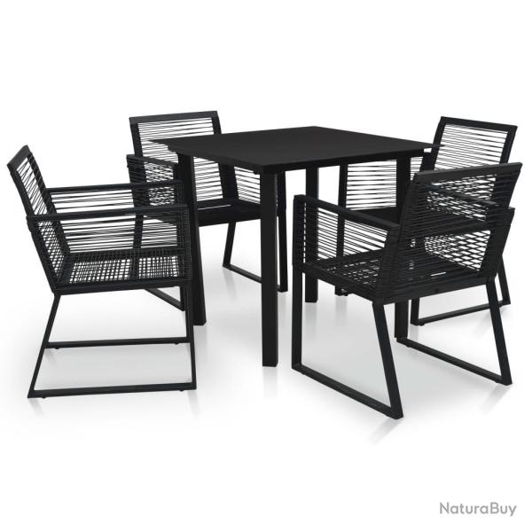 Ensemble � manger d'ext�rieur 5 pcs Rotin PVC Noir