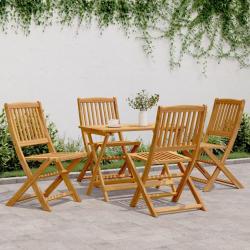 Ensemble &agrave; manger de jardin pliable 5 pcs bois massif d'acacia