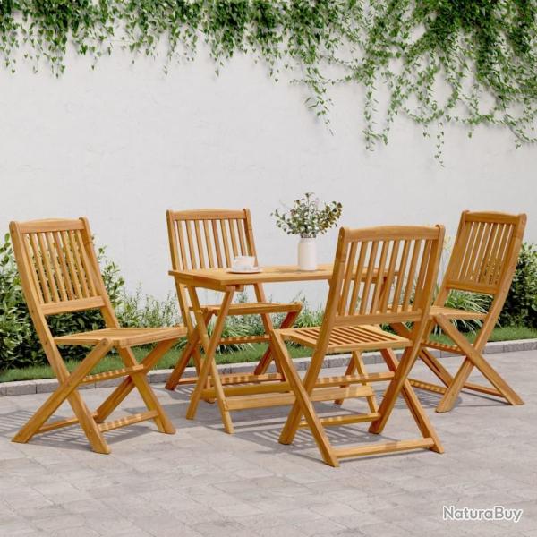 Ensemble � manger de jardin pliable 5 pcs bois massif d'acacia alsavelo