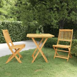 Ensemble &agrave; manger de jardin pliable 3 pcs Bois d'acacia solide