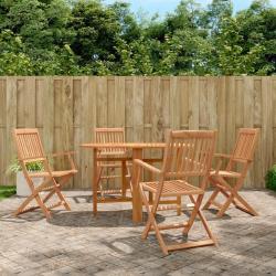 Ensemble &agrave; manger d'ext&eacute;rieur pliable 5pcs Bois d'acacia solide alsavelo