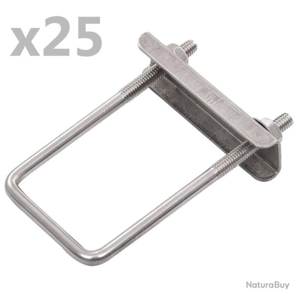 Ensemble de 25 connecteurs en U pour poteau de cl�ture 60x40 mm