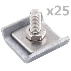 Ensemble de 25 connecteurs de tapis de grille Argent&eacute;