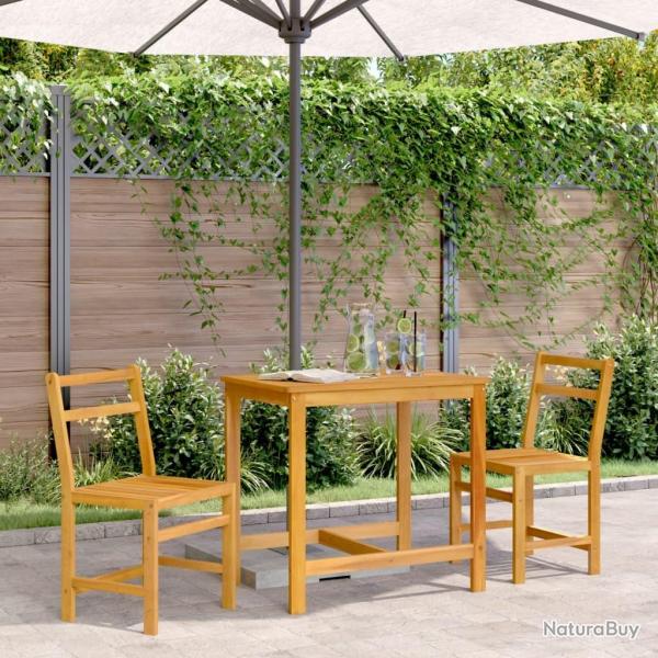balcon 3 pcs bois d'acacia solide alsavelo