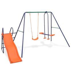 balan&ccedil;oire avec toboggan et 3 si&egrave;ges Orange
