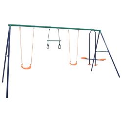 balan&ccedil;oire et anneaux de gymnastique 4 places Acier