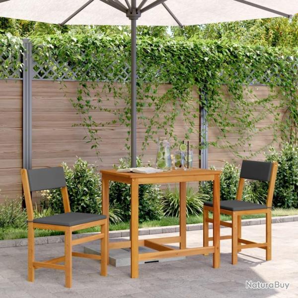 balcon avec coussins 3 pcs bois massif d'acacia alsavelo