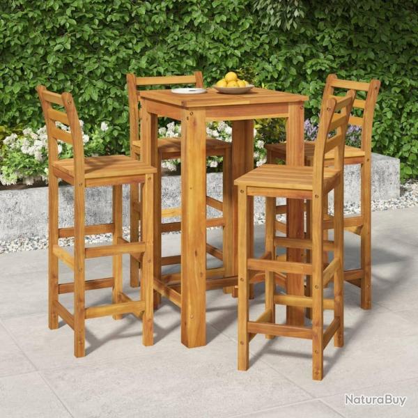 bar de jardin 5 pcs bois d'acacia solide alsavelo