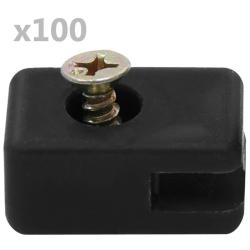 Ensemble de 100 supports de fil de cl&ocirc;ture avec vis Anthracite