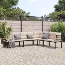 banc de jardin avec coussins 4 pcs noir alsavelo