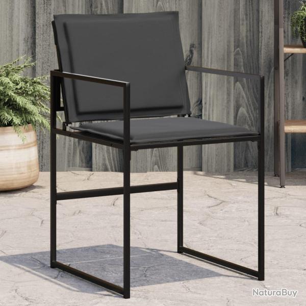 Chaises de jardin et coussins lot de 4 noir acier et textil�ne