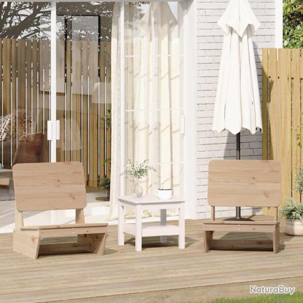 Chaises de jardin lot de 2 60x64x70,5 cm bois massif de pin alsavelo