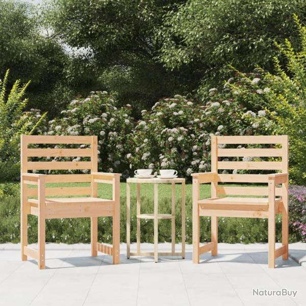 Chaises de jardin lot de 2 60x48x91 cm bois massif de pin alsavelo