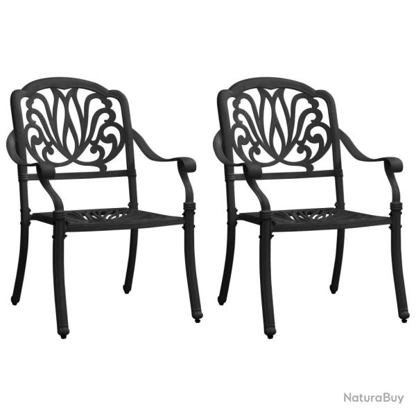 Chaises de jardin lot de 2 Aluminium coul� Noir alsavelo