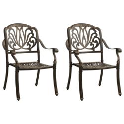 Chaises de jardin lot de 2 Aluminium coul&eacute; Bronze