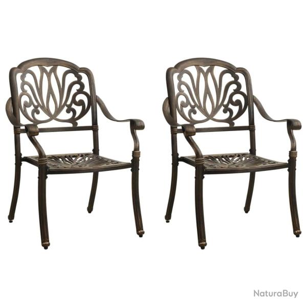 Chaises de jardin lot de 2 Aluminium coul� Bronze