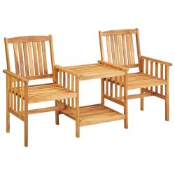 Chaises de jardin avec table &agrave; th&eacute; 159x61x92 cm Bois d'acacia