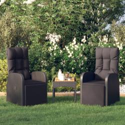 Chaises de jardin inclinables coussins lot de 2 R&eacute;sine tress&eacute;e