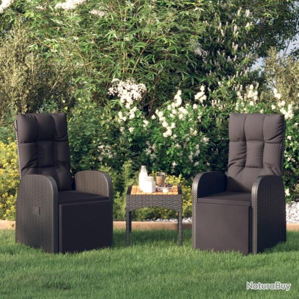 Chaises de jardin inclinables coussins lot de 2 R�sine tress�e